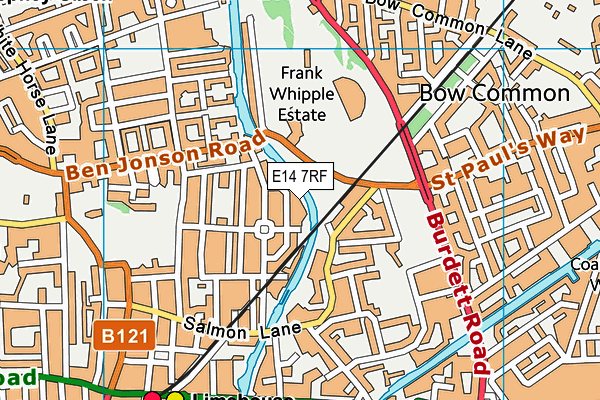 E14 7RF map - OS VectorMap District (Ordnance Survey)