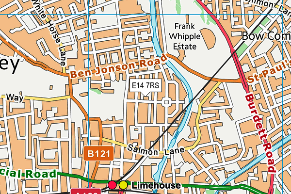 E14 7RS map - OS VectorMap District (Ordnance Survey)