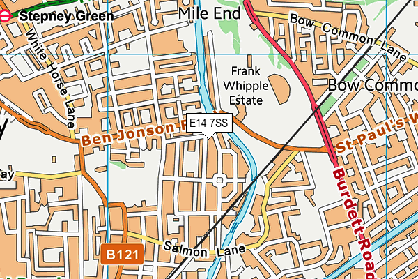 E14 7SS map - OS VectorMap District (Ordnance Survey)