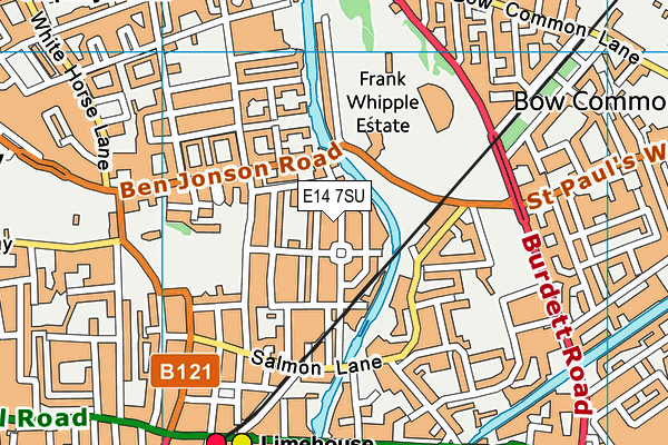 E14 7SU map - OS VectorMap District (Ordnance Survey)