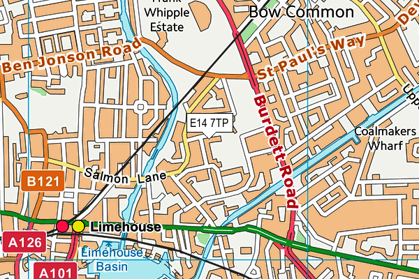 E14 7TP map - OS VectorMap District (Ordnance Survey)