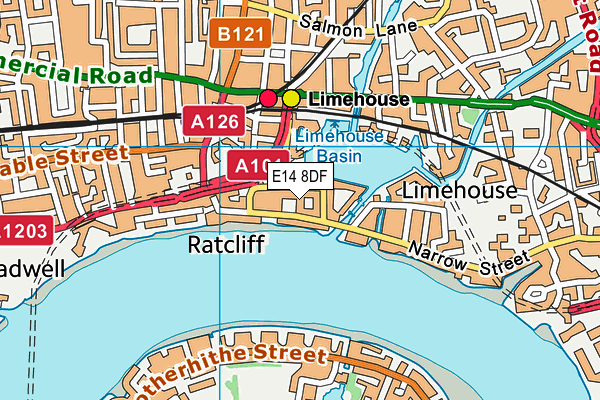 E14 8DF map - OS VectorMap District (Ordnance Survey)