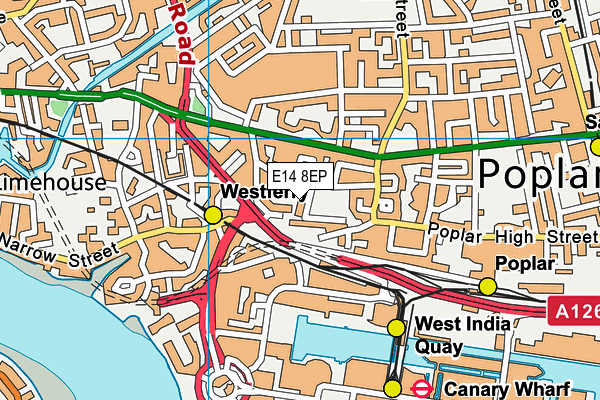 E14 8EP map - OS VectorMap District (Ordnance Survey)