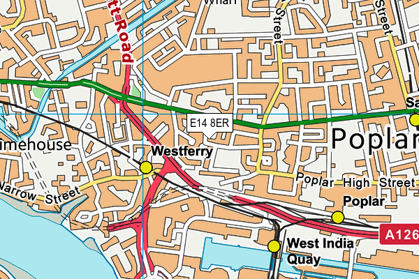 E14 8ER map - OS VectorMap District (Ordnance Survey)