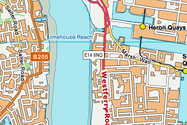 E14 8NQ map - OS VectorMap District (Ordnance Survey)