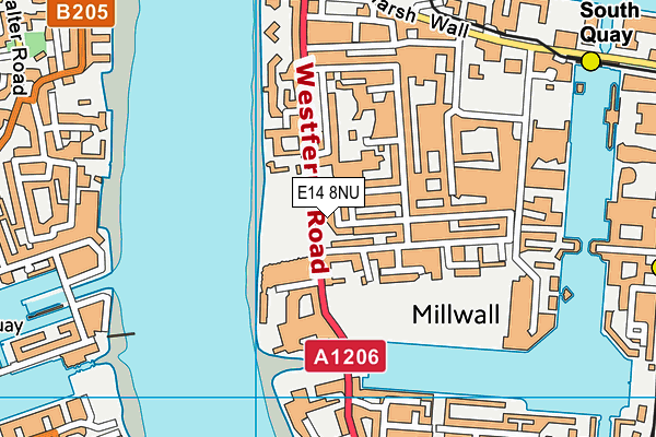 E14 8NU map - OS VectorMap District (Ordnance Survey)