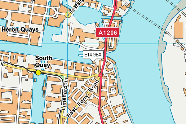 E14 9BX map - OS VectorMap District (Ordnance Survey)