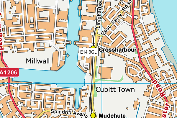 Powerleague (Docklands) map (E14 9GL) - OS VectorMap District (Ordnance Survey)