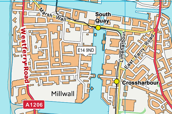 E14 9ND map - OS VectorMap District (Ordnance Survey)