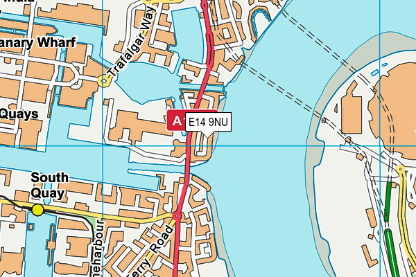 E14 9NU map - OS VectorMap District (Ordnance Survey)