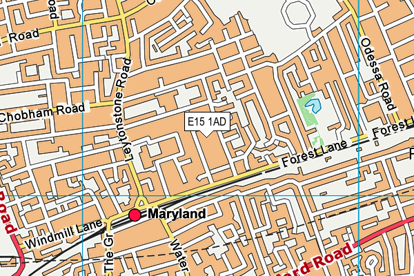 E15 1AD map - OS VectorMap District (Ordnance Survey)