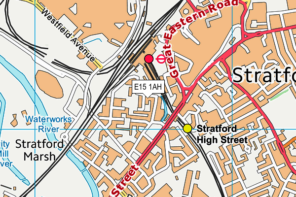 E15 1AH map - OS VectorMap District (Ordnance Survey)