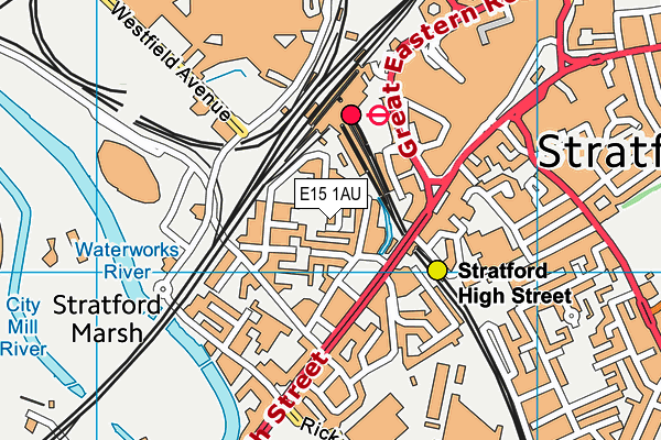 E15 1AU map - OS VectorMap District (Ordnance Survey)