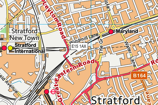 E15 1AX map - OS VectorMap District (Ordnance Survey)