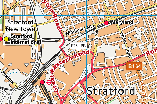 E15 1BB map - OS VectorMap District (Ordnance Survey)