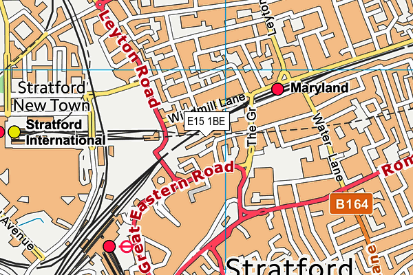 E15 1BE map - OS VectorMap District (Ordnance Survey)