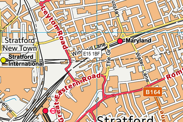 E15 1BF map - OS VectorMap District (Ordnance Survey)