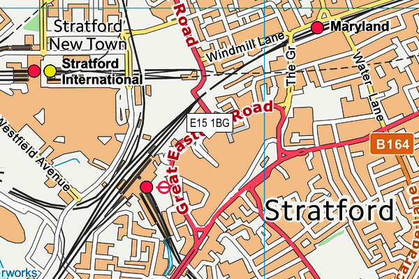 E15 1BG map - OS VectorMap District (Ordnance Survey)