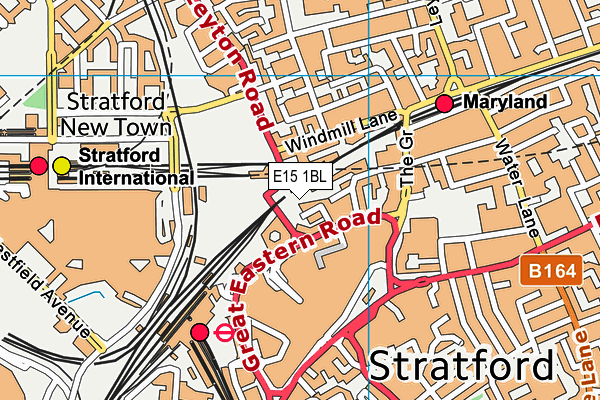 E15 1BL map - OS VectorMap District (Ordnance Survey)