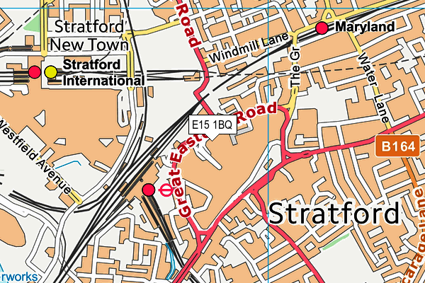 E15 1BQ map - OS VectorMap District (Ordnance Survey)