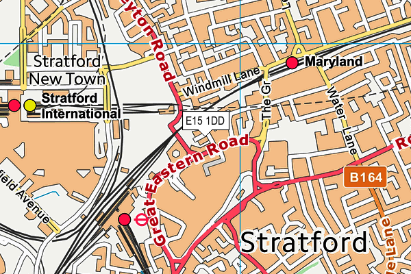 E15 1DD map - OS VectorMap District (Ordnance Survey)