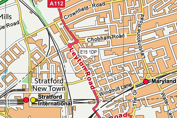 E15 1DP map - OS VectorMap District (Ordnance Survey)