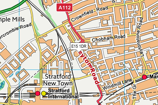 Anytime Fitness (London Stratford East) map (E15 1DR) - OS VectorMap District (Ordnance Survey)
