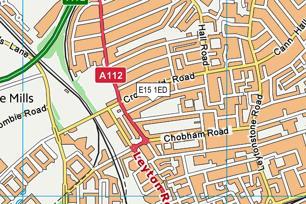 E15 1ED map - OS VectorMap District (Ordnance Survey)