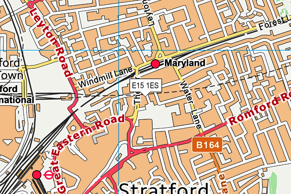 E15 1ES map - OS VectorMap District (Ordnance Survey)