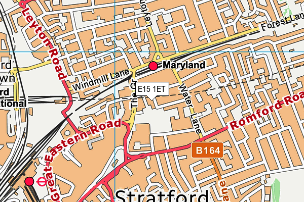 E15 1ET map - OS VectorMap District (Ordnance Survey)
