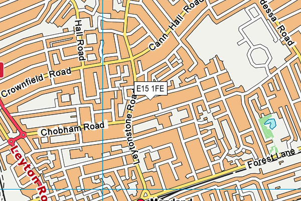 E15 1FE map - OS VectorMap District (Ordnance Survey)