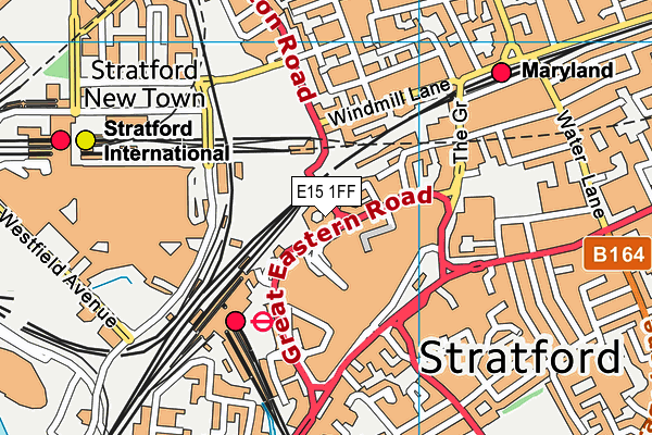 E15 1FF map - OS VectorMap District (Ordnance Survey)