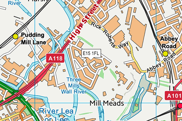 E15 1FL map - OS VectorMap District (Ordnance Survey)