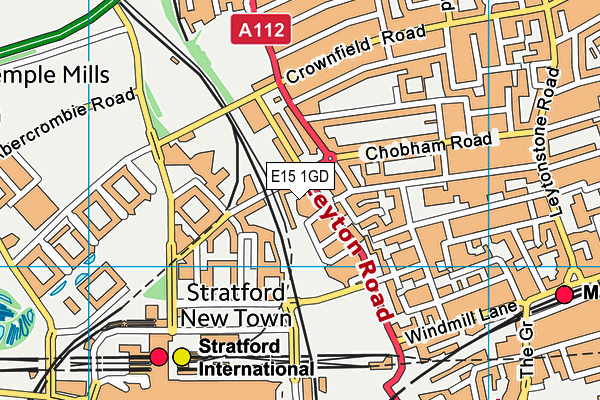 E15 1GD map - OS VectorMap District (Ordnance Survey)