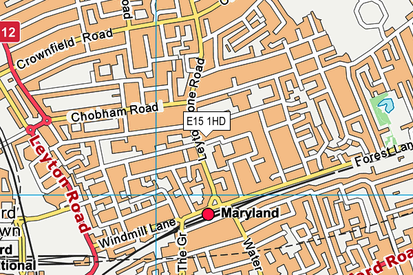 St Francis' Catholic Primary School map (E15 1HD) - OS VectorMap District (Ordnance Survey)