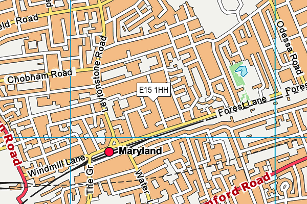 E15 1HH map - OS VectorMap District (Ordnance Survey)