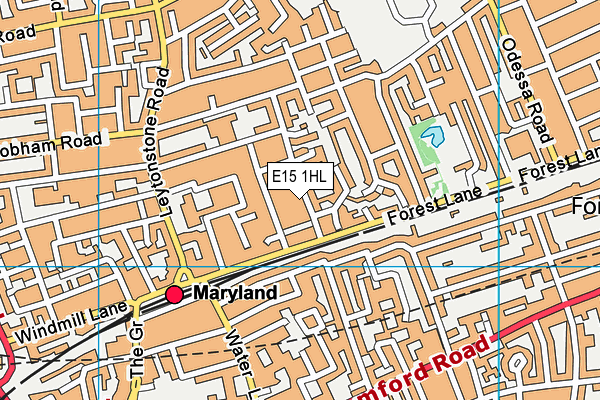 E15 1HL map - OS VectorMap District (Ordnance Survey)
