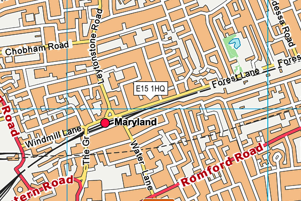 E15 1HQ map - OS VectorMap District (Ordnance Survey)
