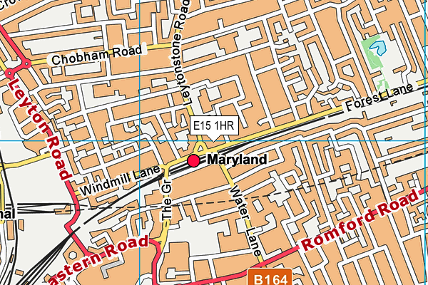 E15 1HR map - OS VectorMap District (Ordnance Survey)