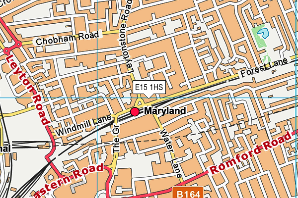 E15 1HS map - OS VectorMap District (Ordnance Survey)