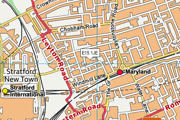E15 1JE map - OS VectorMap District (Ordnance Survey)