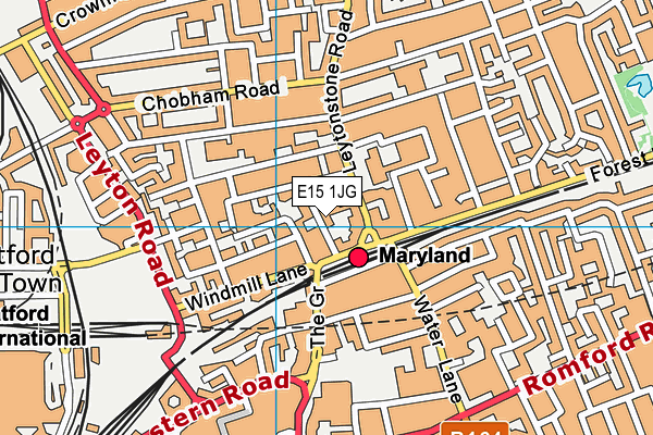 E15 1JG map - OS VectorMap District (Ordnance Survey)