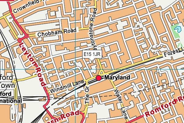 E15 1JR map - OS VectorMap District (Ordnance Survey)
