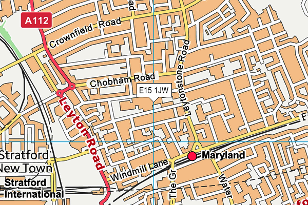 E15 1JW map - OS VectorMap District (Ordnance Survey)