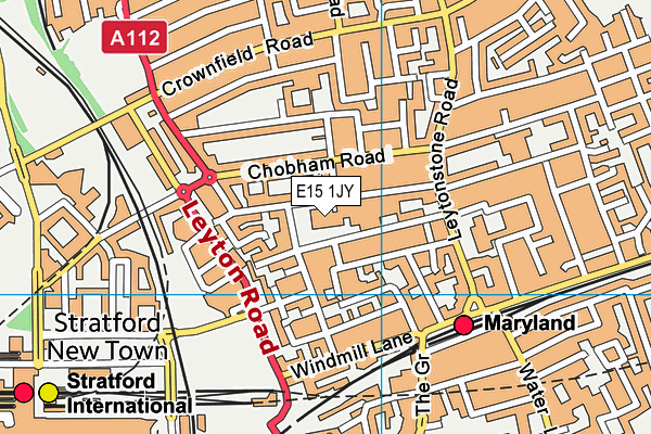 Colegrave Primary School map (E15 1JY) - OS VectorMap District (Ordnance Survey)
