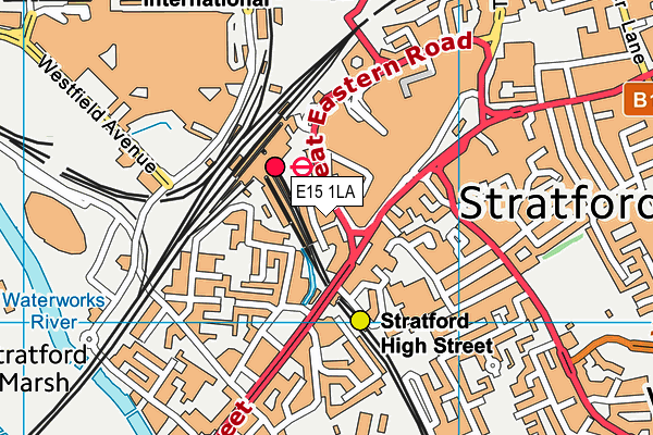 E15 1LA map - OS VectorMap District (Ordnance Survey)