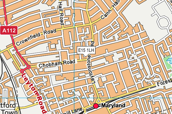 E15 1LH map - OS VectorMap District (Ordnance Survey)