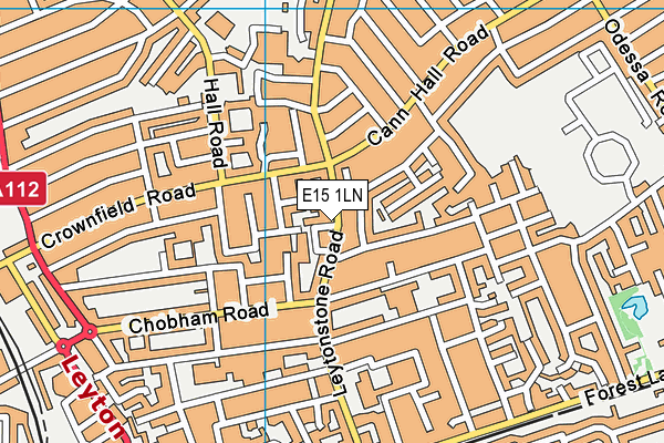 E15 1LN map - OS VectorMap District (Ordnance Survey)