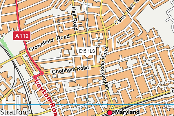 E15 1LS map - OS VectorMap District (Ordnance Survey)