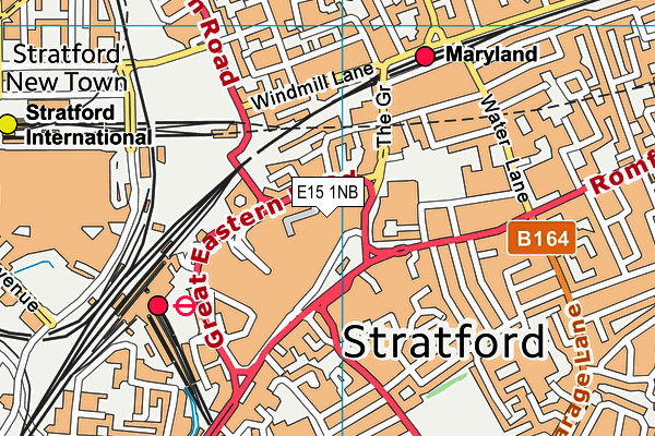 E15 1NB map - OS VectorMap District (Ordnance Survey)